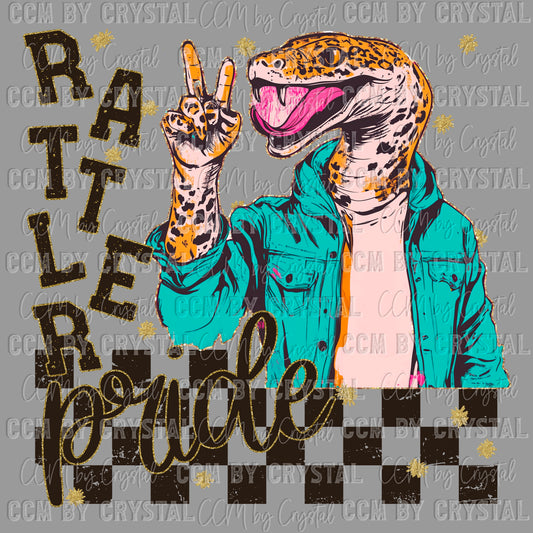 Rattler Pride Peace Sign Colorful Mascot Ready to Press Transfer DTF Transfer Sublimation Transfer