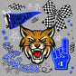 Bobcats Blue Sports Mascot Ready to Press Transfer DTF Transfer Sublimation Transfer