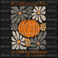 Floral Pumpkins Fall Ready to Press Transfer DTF Transfer Sublimation Transfer