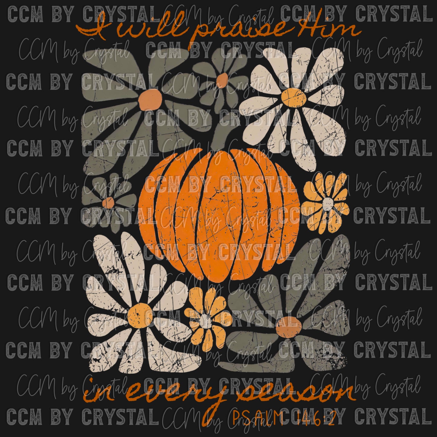Floral Pumpkins Fall Ready to Press Transfer DTF Transfer Sublimation Transfer