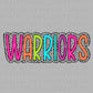 Warriors colorful Sports Mascot Ready to Press Transfer DTF Transfer Sublimation Transfer