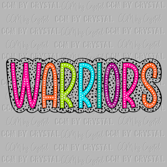 Warriors colorful Sports Mascot Ready to Press Transfer DTF Transfer Sublimation Transfer