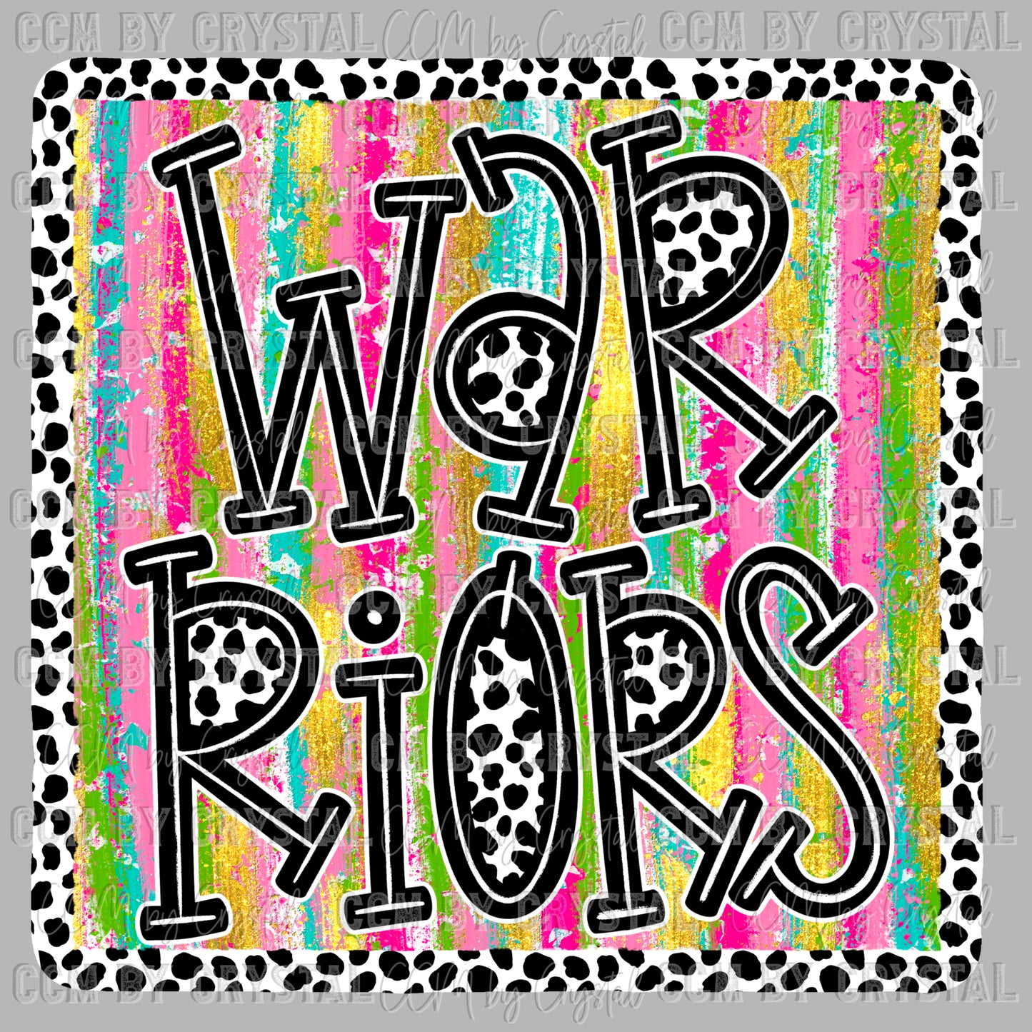 Warriors colorful Sports Mascot Ready to Press Transfer DTF Transfer Sublimation Transfer