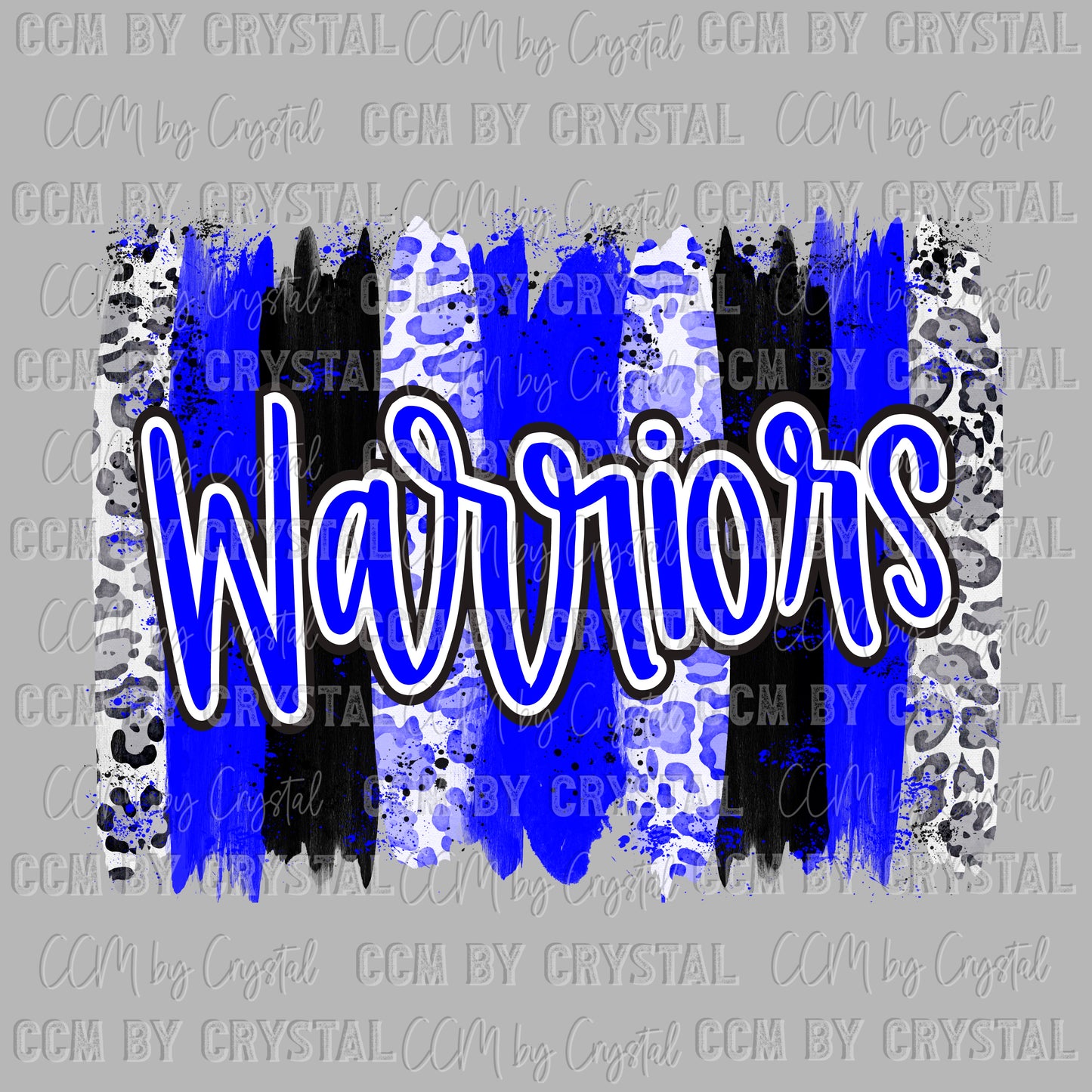 Warriors Blue Sports Mascot Ready to Press Transfer DTF Transfer Sublimation Transfer