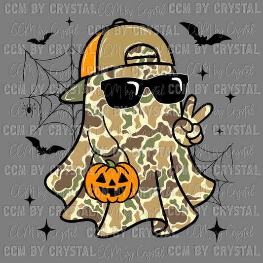 Camo Ghost Halloween Ready to Press Transfer DTF Transfer Sublimation Transfer