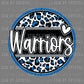 Warriors Blue Sports Mascot Ready to Press Transfer DTF Transfer Sublimation Transfer
