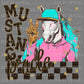 Mustangs Pride Peace Sign Colorful Mascot Ready to Press Transfer DTF Transfer Sublimation Transfer