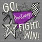 Go Fight Win Mustangs Purple Pennant Mascot Ready to Press Transfer DTF Transfer Sublimation Transfer