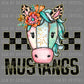 Mustangs ColorfulMascot Ready to Press Transfer DTF Transfer Sublimation Transfer