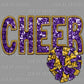 Cheer Purple Gold Faux Sequins Faux Embroidery PNG Digital File ONLY