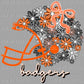 Personalized Color/Mascot Change Floral Helmet Green Mascot Ready to Press Transfer DTF Transfer Sublimation Transfer