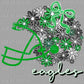 Personalized Color/Mascot Change Floral Helmet Green Mascot Ready to Press Transfer DTF Transfer Sublimation Transfer