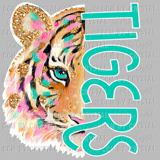 Tigers Mascot Ready to Press Transfer DTF Transfer Sublimation Transfer