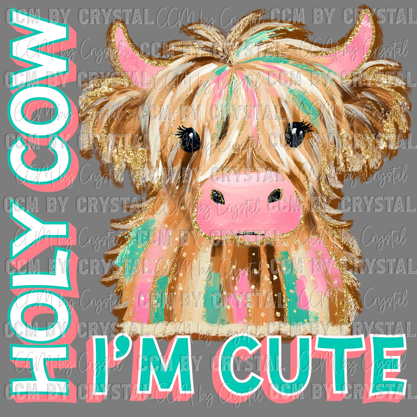 Holy Cow I’m Cute Mascot Ready to Press Transfer DTF Transfer Sublimation Transfer