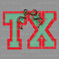 Personalized Christmas State Abbreviation Ready to Press Transfer DTF Transfer Sublimation Transfer