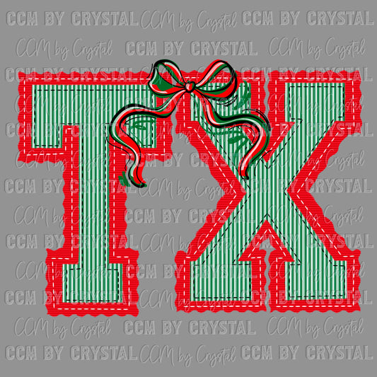Personalized Christmas State Abbreviation Ready to Press Transfer DTF Transfer Sublimation Transfer