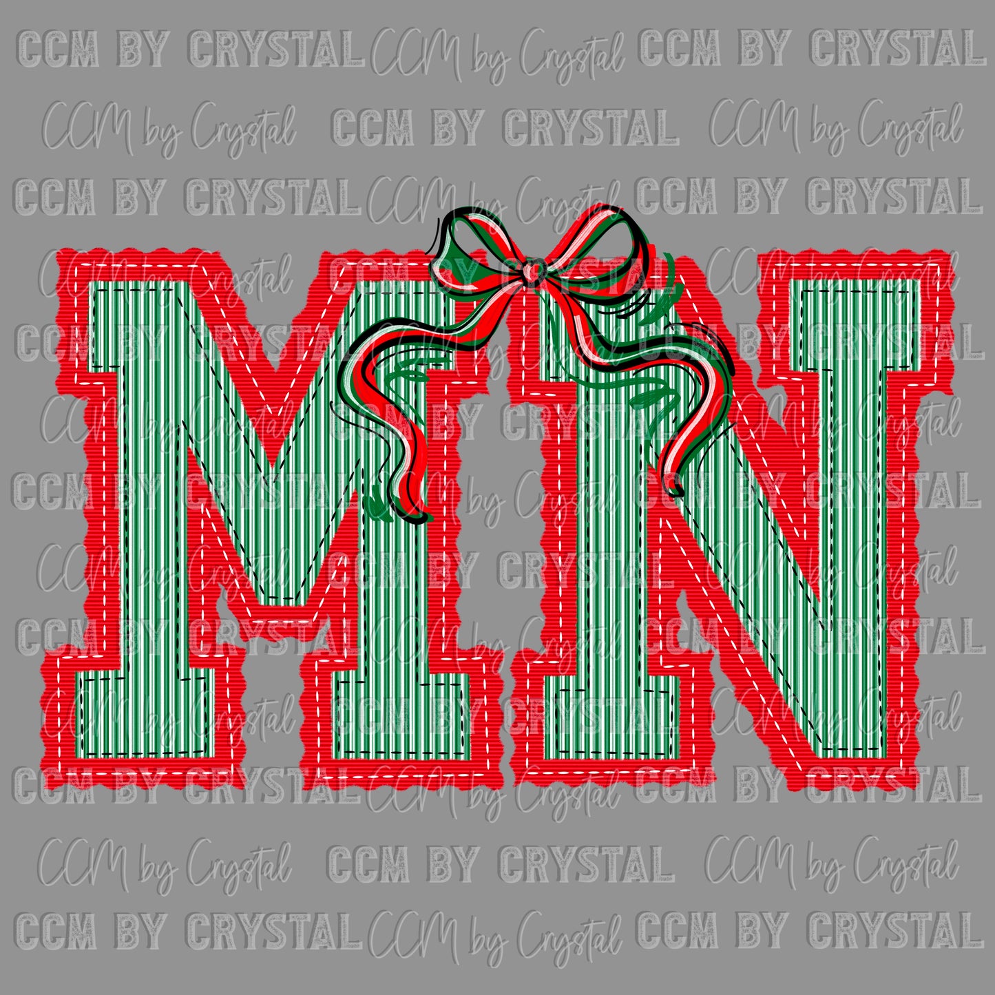 Personalized Christmas State Abbreviation Ready to Press Transfer DTF Transfer Sublimation Transfer