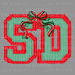 Personalized Christmas State Abbreviation Ready to Press Transfer DTF Transfer Sublimation Transfer