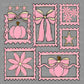 Pink Pumpkin Stamps Fall Ready to Press Transfer DTF Transfer Sublimation Transfer