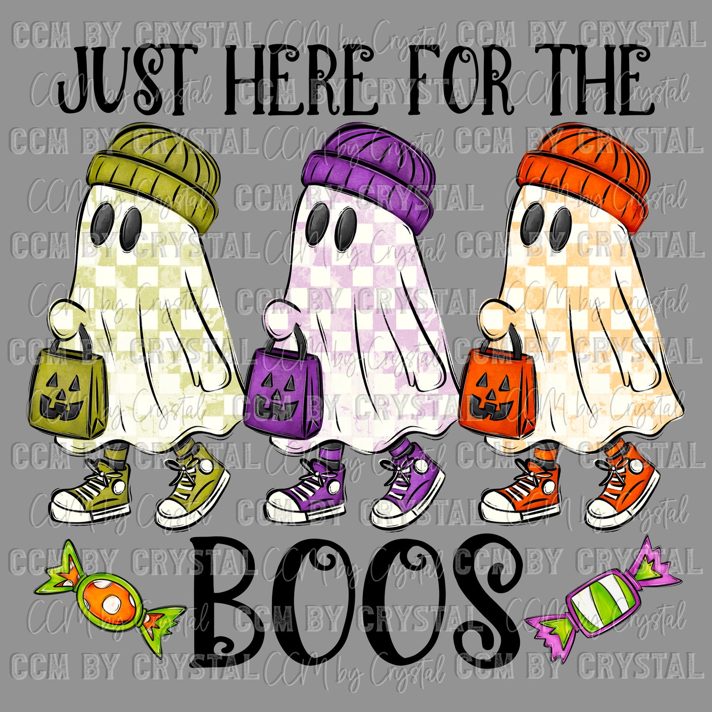 Just Here for the Boos Ghosts Halloween Ready to Press Transfer DTF Transfer Sublimation Transfer