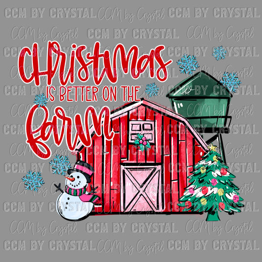 Christmas is Better on the Farm Ready to Press Transfer DTF Transfer Sublimation Transfer
