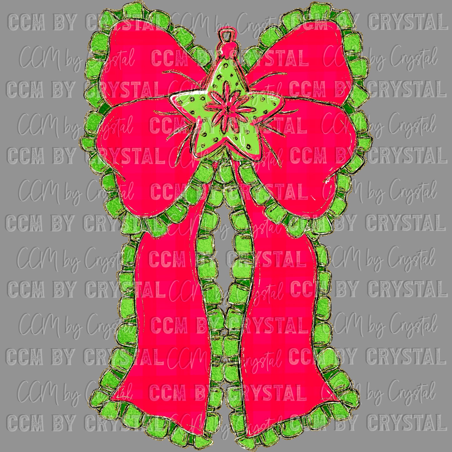 Christmas Bow Ready to Press Transfer DTF Transfer Sublimation Transfer