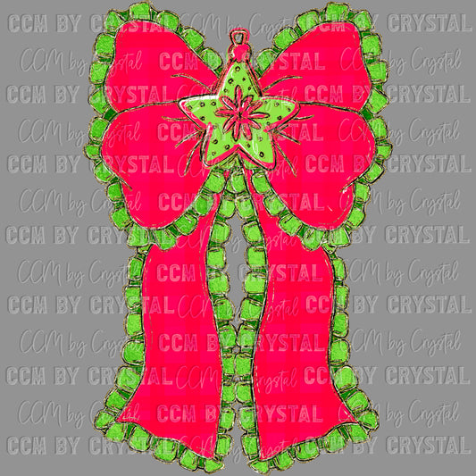 Christmas Bow Ready to Press Transfer DTF Transfer Sublimation Transfer