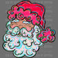 Bright Colorful Painted Santa Christmas Ready to Press Transfer DTF Transfer Sublimation Transfer