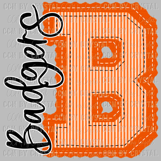 B Badger Seersucker Orange Ready to Press Transfer DTF Transfer Sublimation Transfer