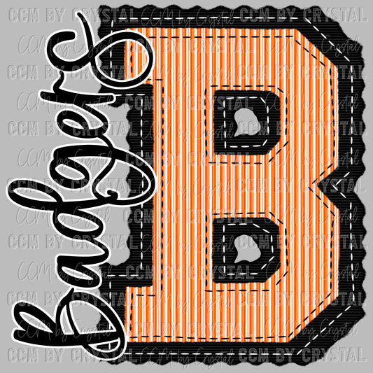 Personalized Seersucker Letter Mascot Ready to Press Transfer DTF Transfer Sublimation Transfer