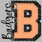 B Badger Seersucker Orange and Black Ready to Press Transfer DTF Transfer Sublimation Transfer