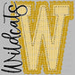 W Wildcats Gold Seersucker Ready to Press Transfer DTF Transfer Sublimation Transfer