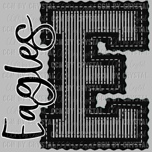 E EaglesBlack Seersucker Ready to Press Transfer DTF Transfer Sublimation Transfer
