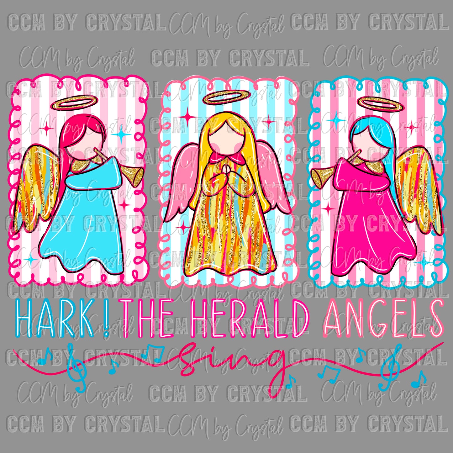 Hark the Harold Angels Sing Christmas Ready to Press Transfer DTF Transfer Sublimation Transfer
