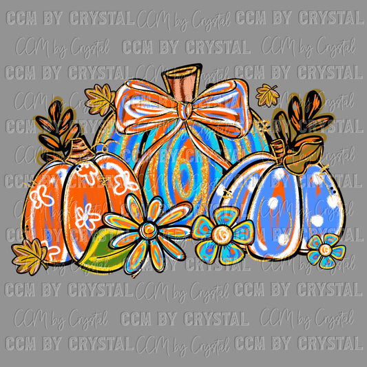 Pumpkins Fall Thanksgiving Ready to Press Transfer DTF Transfer Sublimation Transfer
