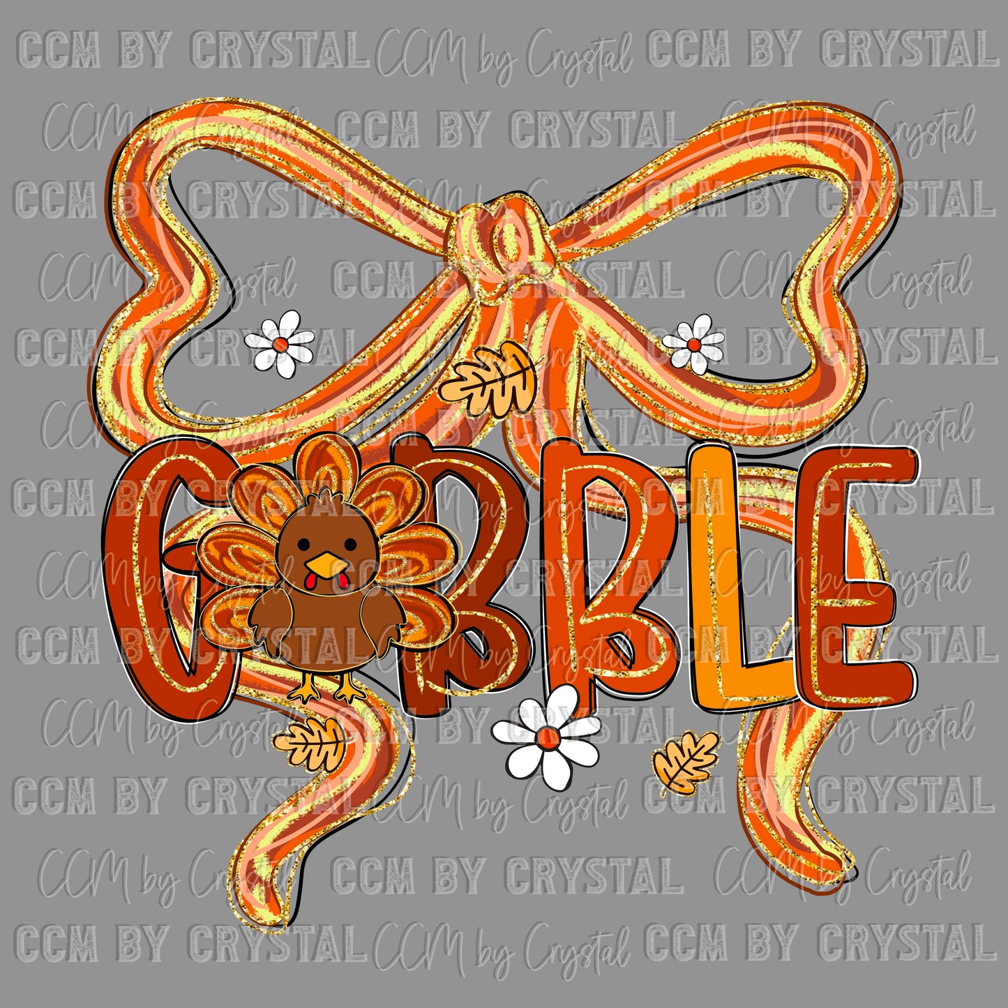 Gobble Fall Thanksgiving Ready to Press Transfer DTF Transfer Sublimation Transfer