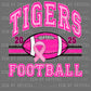 Tigers Pink Out Football Mascot Sports Ready to Press Transfer DTF Transfer Sublimation Transfer