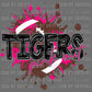 Tigers Pink Out Football Mascot Sports Ready to Press Transfer DTF Transfer Sublimation Transfer