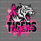 Tigers Pink Out Mascot Sports Ready to Press Transfer DTF Transfer Sublimation Transfer