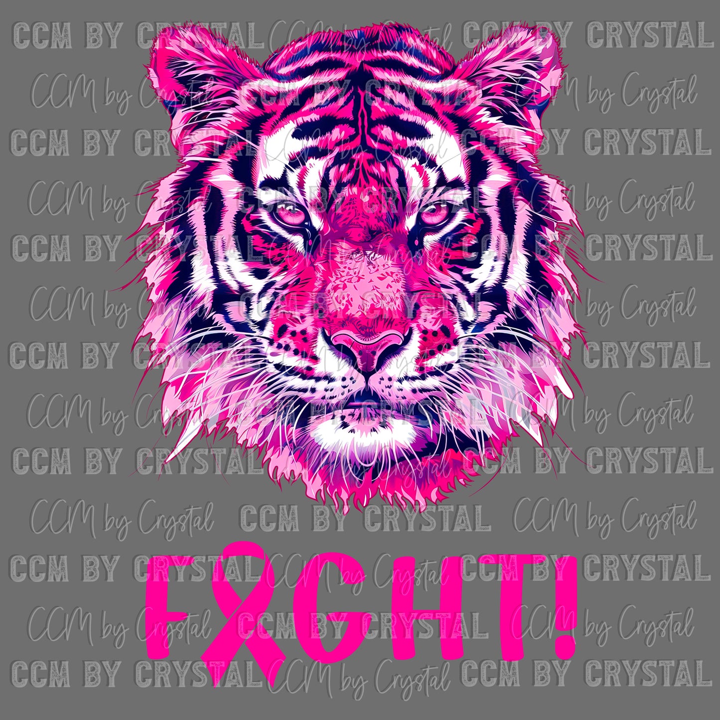 Tigers Pink Out Mascot Sports Ready to Press Transfer DTF Transfer Sublimation Transfer