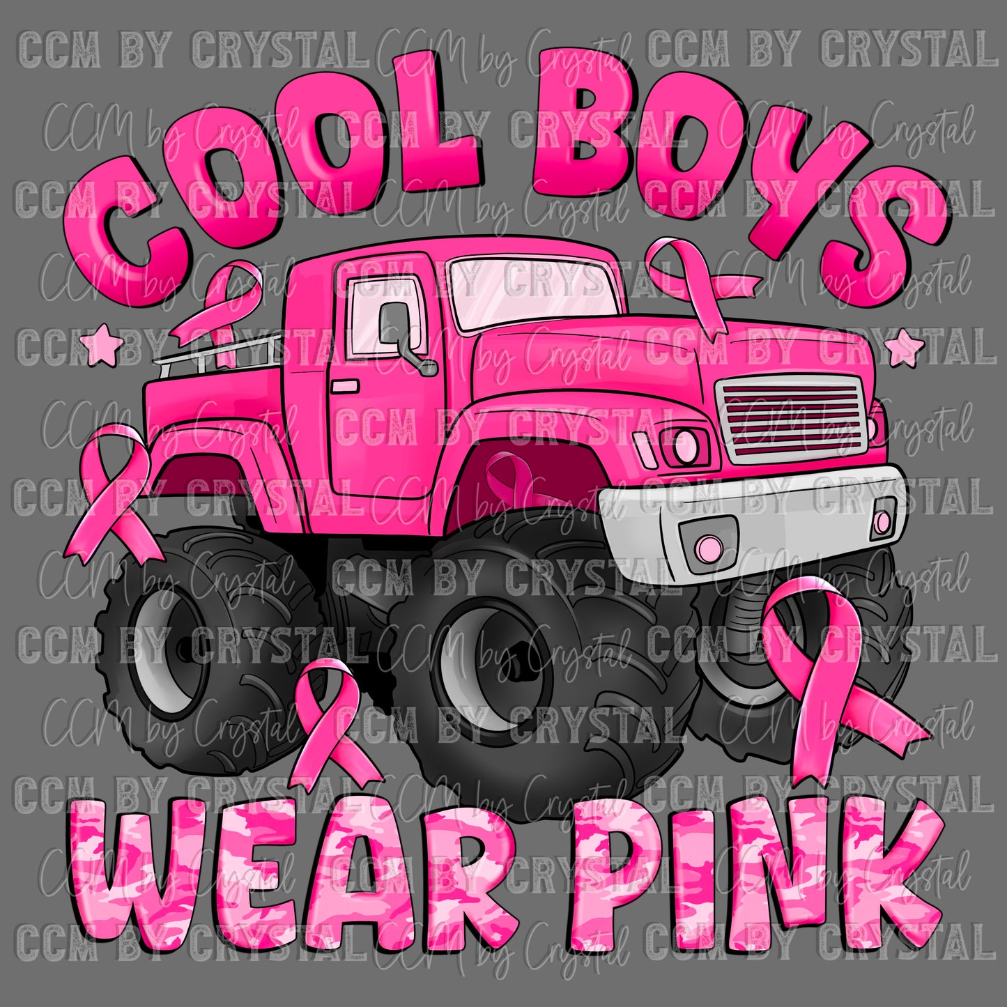 Cool Boys Wear Pink Pink Out Mascot Sports Ready to Press Transfer DTF Transfer Sublimation Transfer
