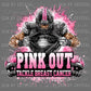 Tackle Breast Cancer Pink Out Mascot Sports Ready to Press Transfer DTF Transfer Sublimation Transfer