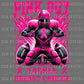 Tackle Breast Cancer Pink Out Mascot Sports Ready to Press Transfer DTF Transfer Sublimation Transfer