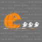 Jack O Lantern Chasing Ghosts Fall Halloween Ready to Press Transfer DTF Transfer
