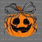 Cute Jack O Lantern Bow Fall Halloween Ready to Press Transfer DTF Transfer Sublimation Transfer