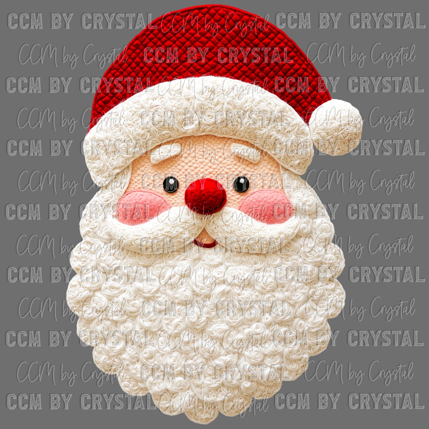 Santa Faux Yarn Christmas Ready to Press Transfer DTF Transfer Sublimation Transfer