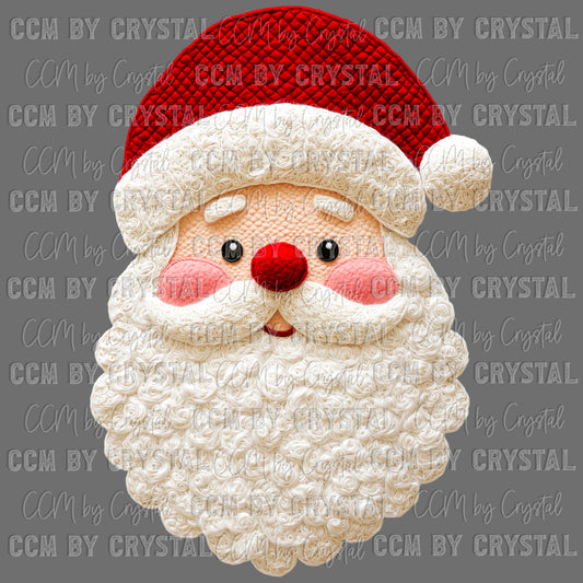 Santa Faux Yarn Christmas Ready to Press Transfer DTF Transfer Sublimation Transfer