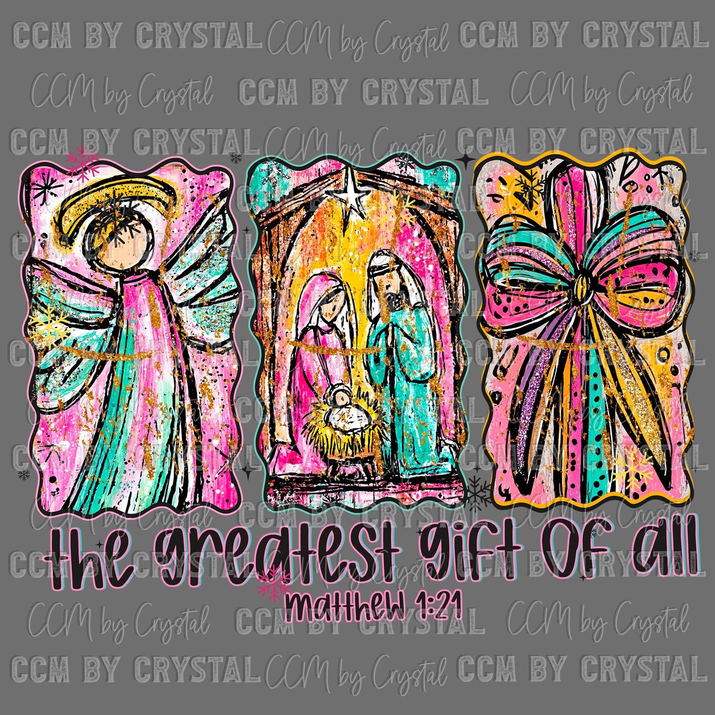 The Greatest Gift Jesus Manger Christmas Ready to Press Transfer DTF Transfer Sublimation Transfer