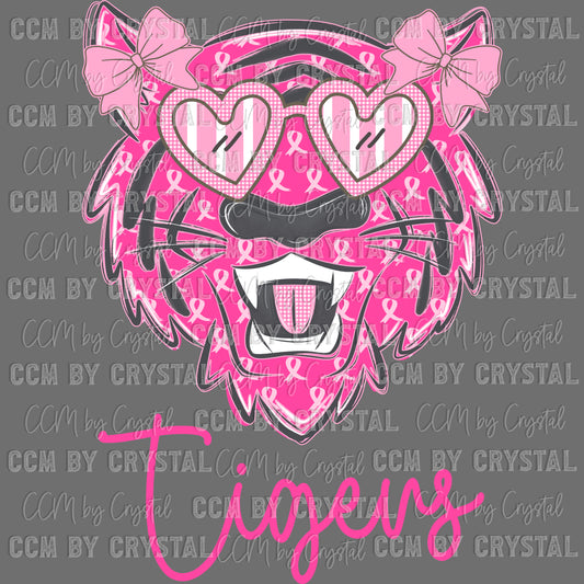 Tigers Pink Breast Cancer Awareness Ready to Press Transfer DTF Transfer Sublimation Transfer