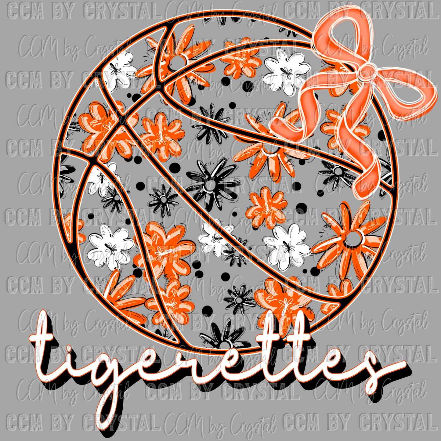Floral Tigerettes Basketball Ready to Press Transfer DTF Transfer Sublimation Transfer